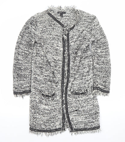 Womens UK Size S Mango Grey Cardigan Jumper