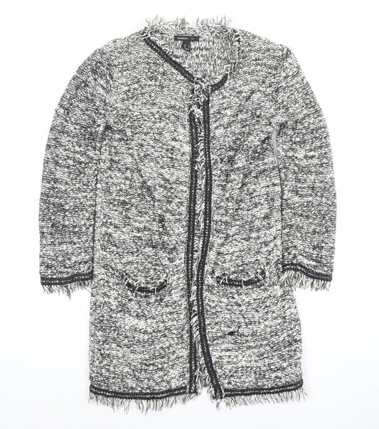 Womens UK Size S Mango Grey Cardigan Jumper