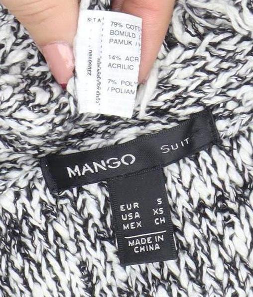 Womens UK Size S Mango Grey Cardigan Jumper