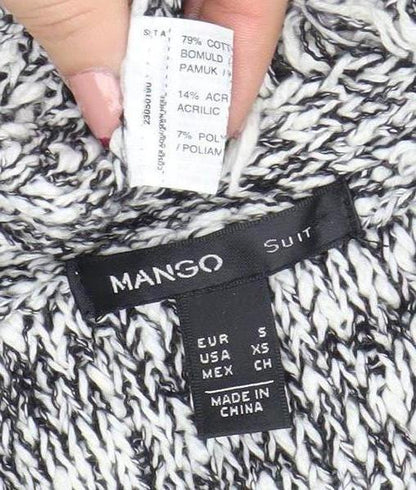 Womens UK Size S Mango Grey Cardigan Jumper