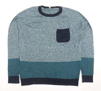 Next Men's Blue Cotton Crew Neck Jumper Size L Long Sleeve