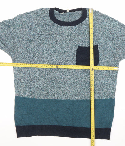 Next Men's Blue Cotton Crew Neck Jumper Size L Long Sleeve