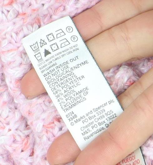 Marks and Spencer Girls Pink Knit Long Sleeve Pullover Jumper 6-7 Years