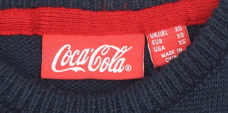 Mens UK Size XS Coca-Cola Blue Pullover Jumper