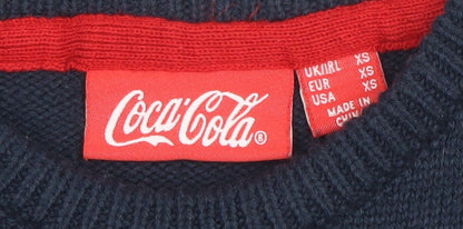 Mens UK Size XS Coca-Cola Blue Pullover Jumper