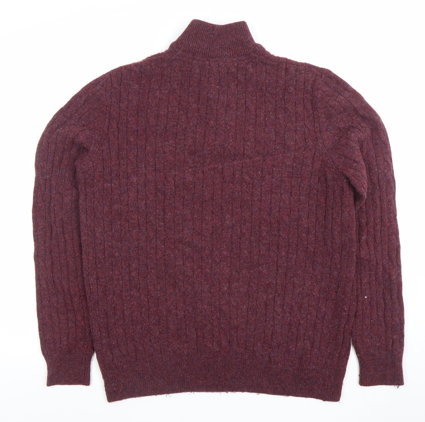 Crew Clothing Company Men's Red Lambswool 1/2 Zip Jumper M