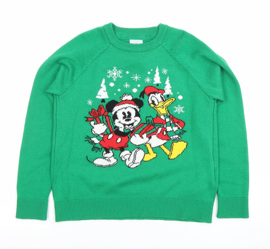 Boys UK Size 5-6 Years Disney Green Pullover Jumper