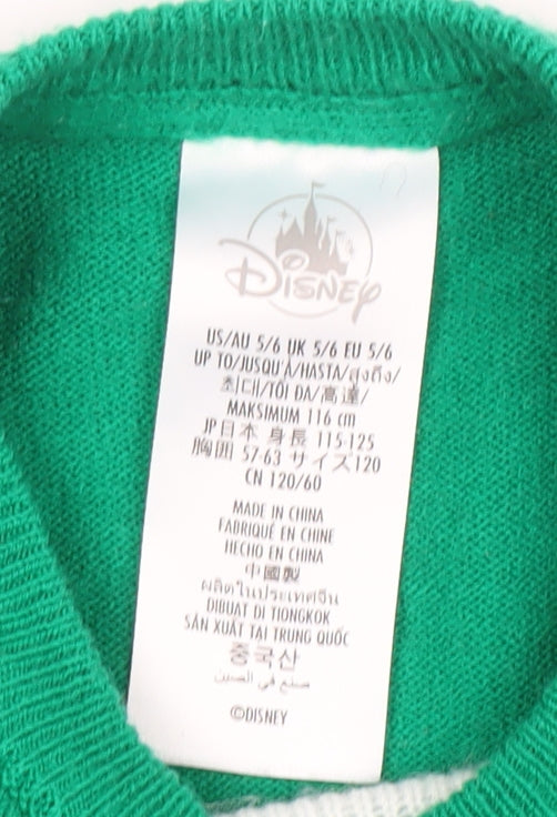 Boys UK Size 5-6 Years Disney Green Pullover Jumper