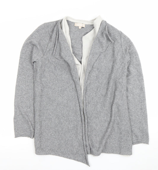 Womens UK Size M BENETTON Grey Cardigan Jumper