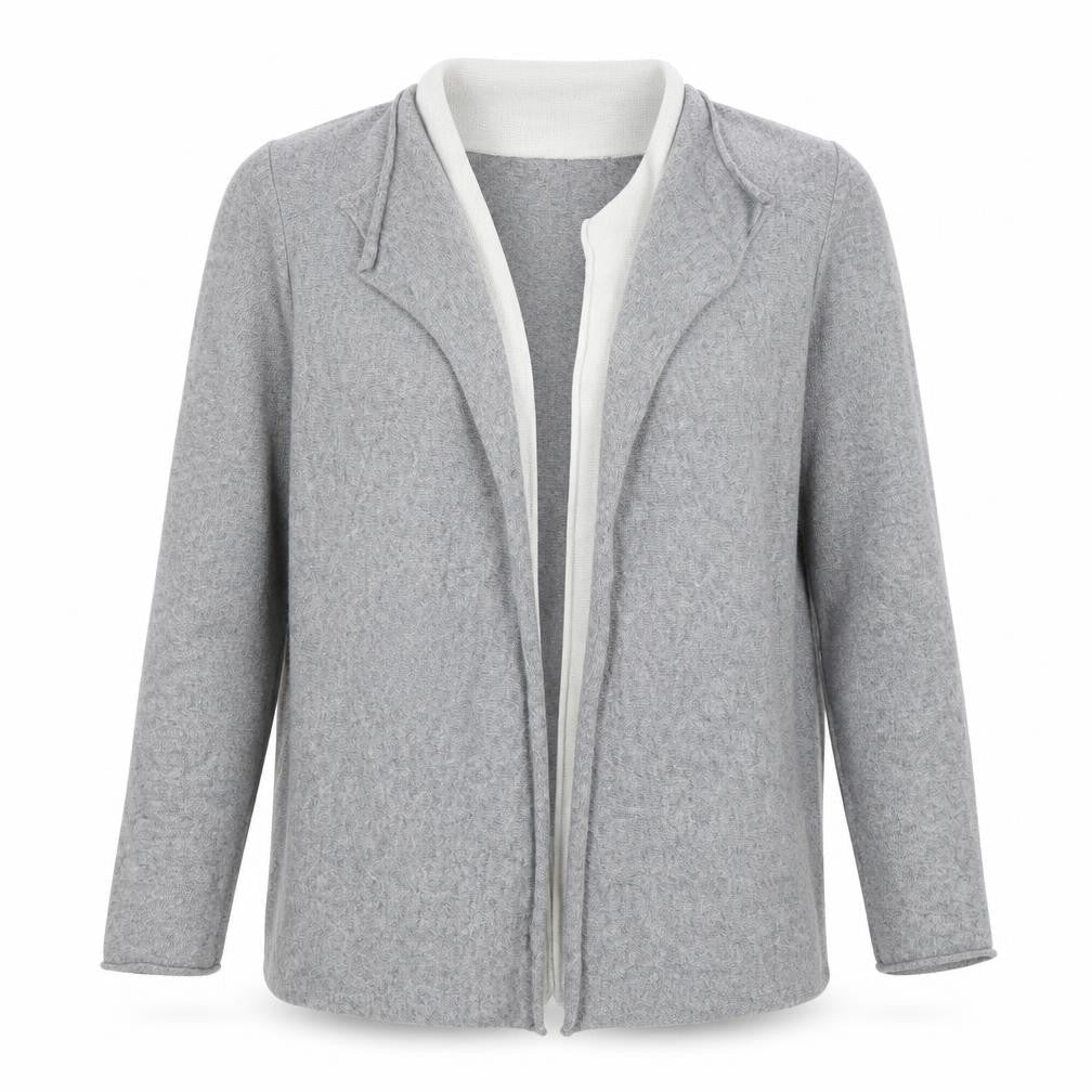 United Colors of Benetton Womens Grey Merino Wool Blend Open Front Cardigan M