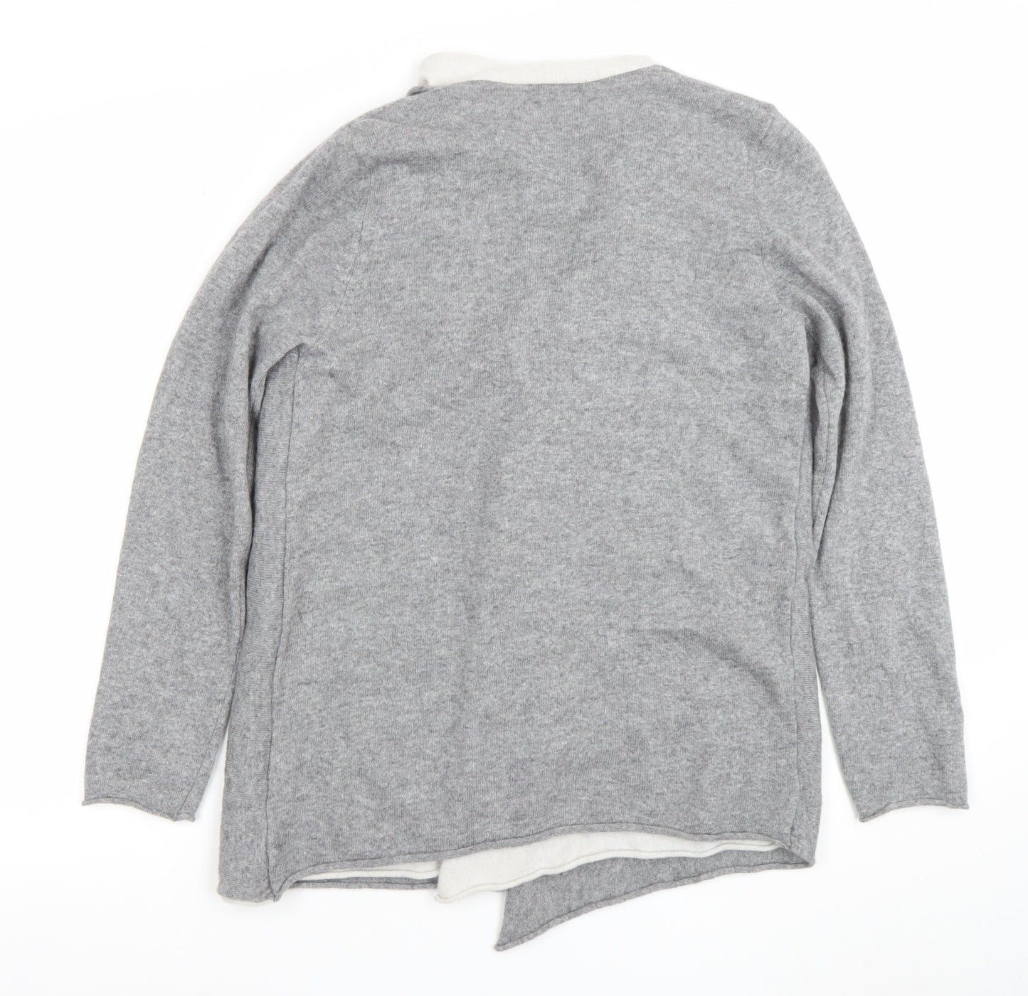 Womens UK Size M BENETTON Grey Cardigan Jumper