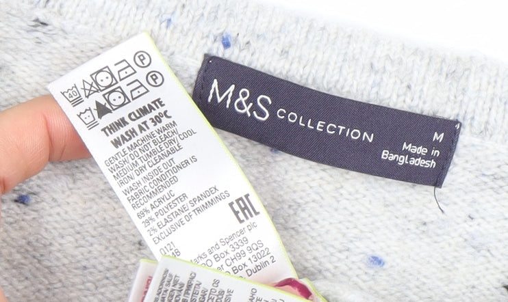 Womens UK Size M Marks and Spencer Grey Pullover Jumper