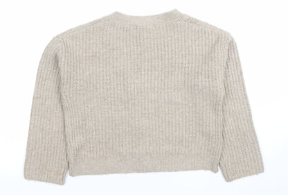 Womens UK Size XS Marks and Spencer Beige Cardigan Jumper