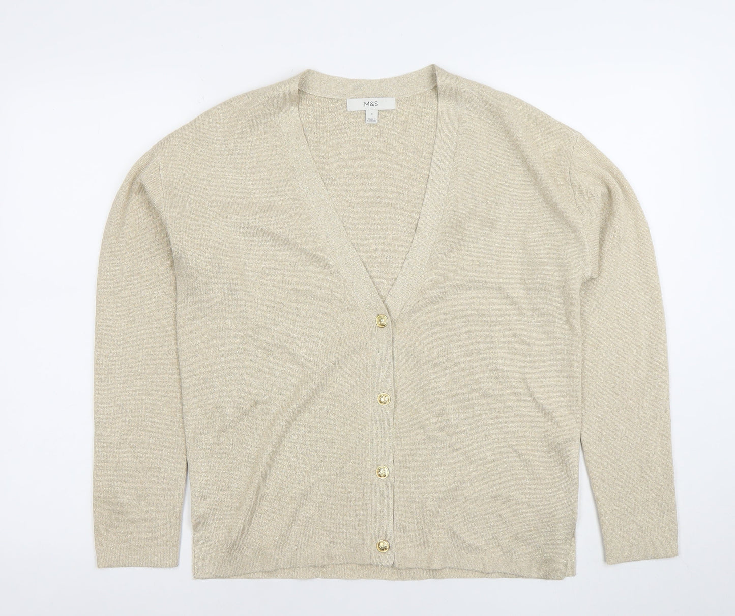 Womens UK Size S Marks and Spencer Beige Cardigan Jumper