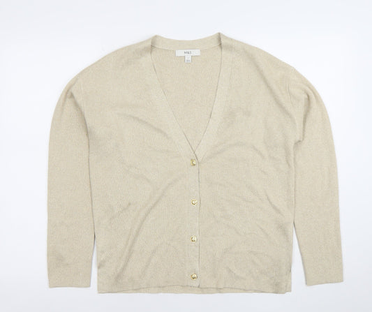 Womens UK Size S Marks and Spencer Beige Cardigan Jumper