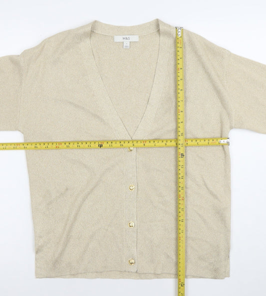 Womens UK Size S Marks and Spencer Beige Cardigan Jumper
