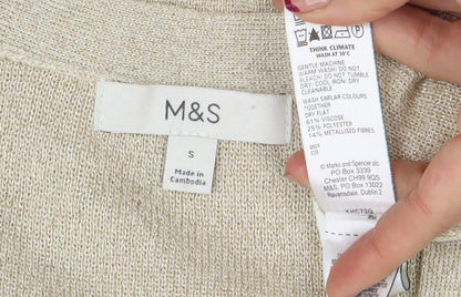 Womens UK Size S Marks and Spencer Beige Cardigan Jumper