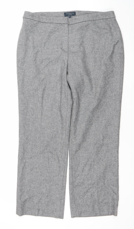 Womens UK Size 14 Viyella Classic Fit Business Formal Workwear Grey Trousers
