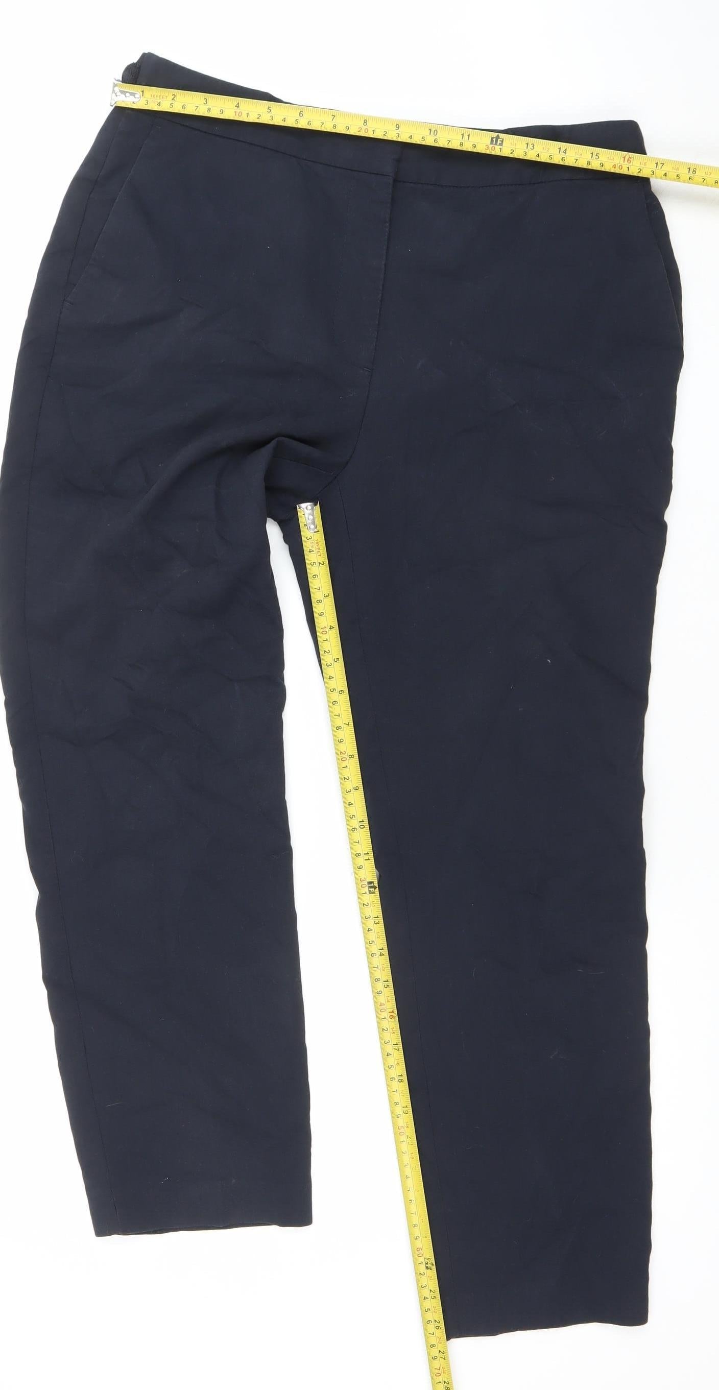 Womens UK Size XL Zara Regular Fit Casual Business Workwear Black Trousers