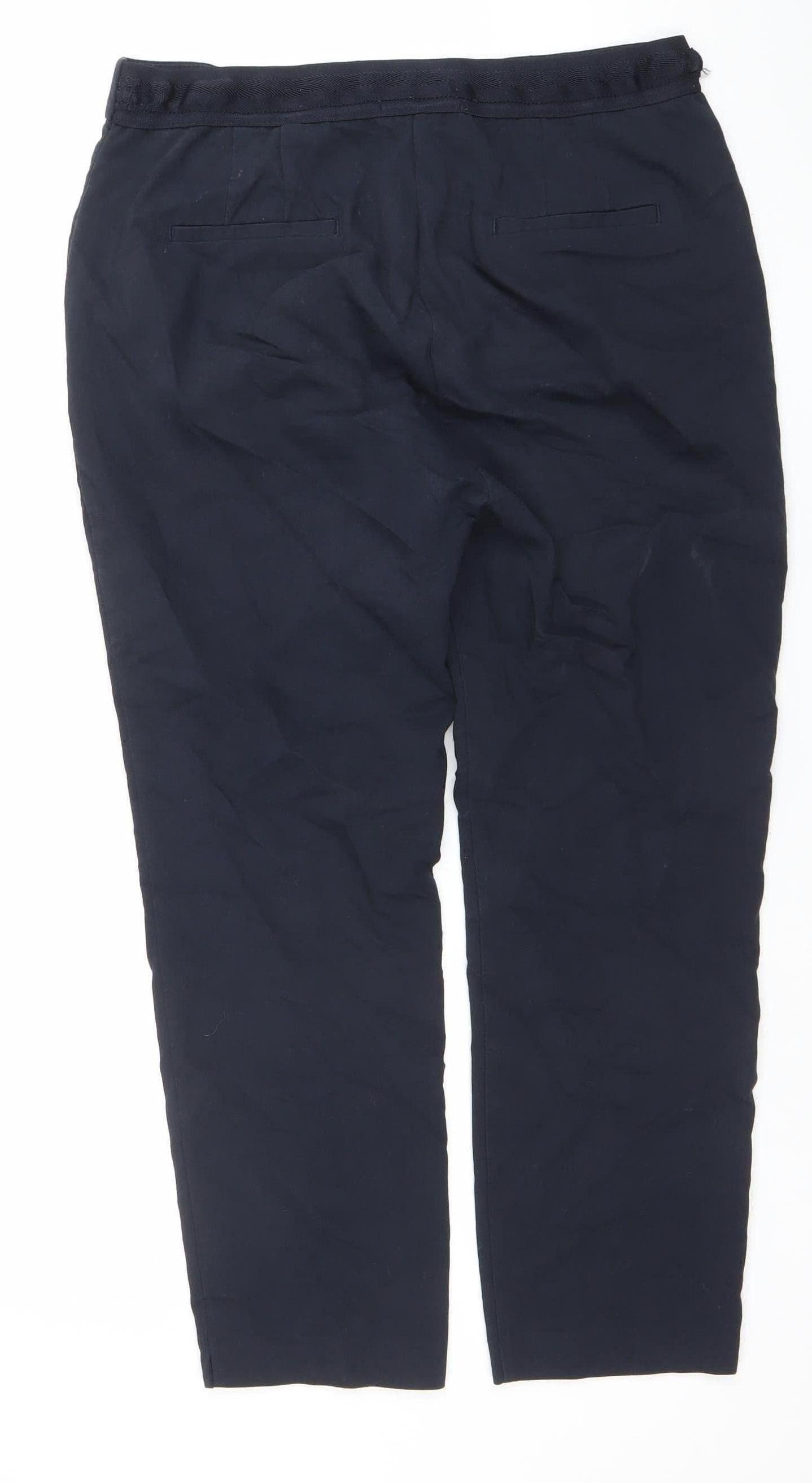 Womens UK Size XL Zara Regular Fit Casual Business Workwear Black Trousers