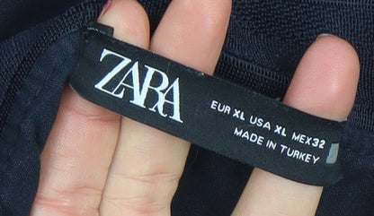 Womens UK Size XL Zara Regular Fit Casual Business Workwear Black Trousers