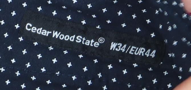 Cedar Wood State Men Blue Chino Shorts W34 Regular Cotton Casual