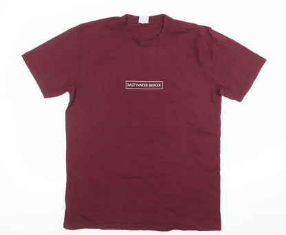 Salt Water Seeker Men's Red Graphic T-Shirt L Regular Fit