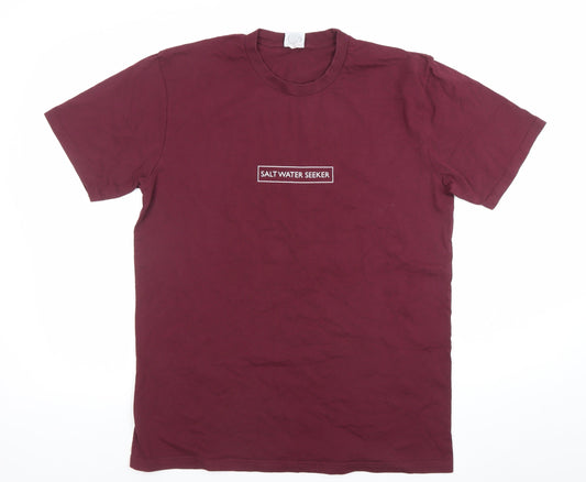 Salt Water Seeker Men's Red Graphic T-Shirt L Regular Fit