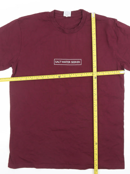 Salt Water Seeker Men's Red Graphic T-Shirt L Regular Fit