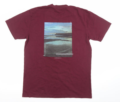 Salt Water Seeker Men's Red Graphic T-Shirt L Regular Fit
