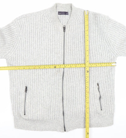 Marks and Spencer Men’s Grey Wool Blend Full Zip Jumper M