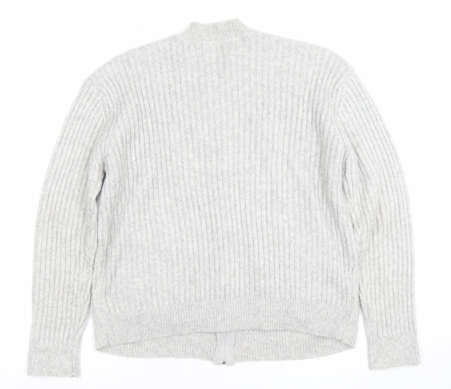 Marks and Spencer Men’s Grey Wool Blend Full Zip Jumper M