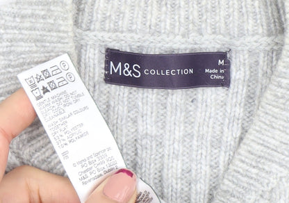 Marks and Spencer Men’s Grey Wool Blend Full Zip Jumper M