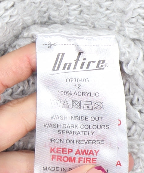 Womens UK Size 12 Onfire Grey Pullover Jumper