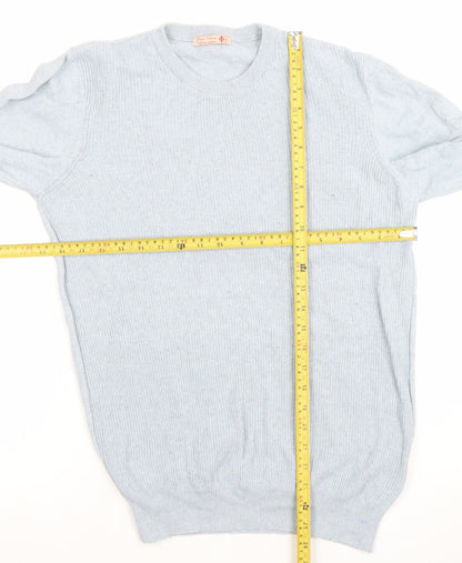 Mario Visconti Men’s Blue Cotton Crew Neck Jumper M