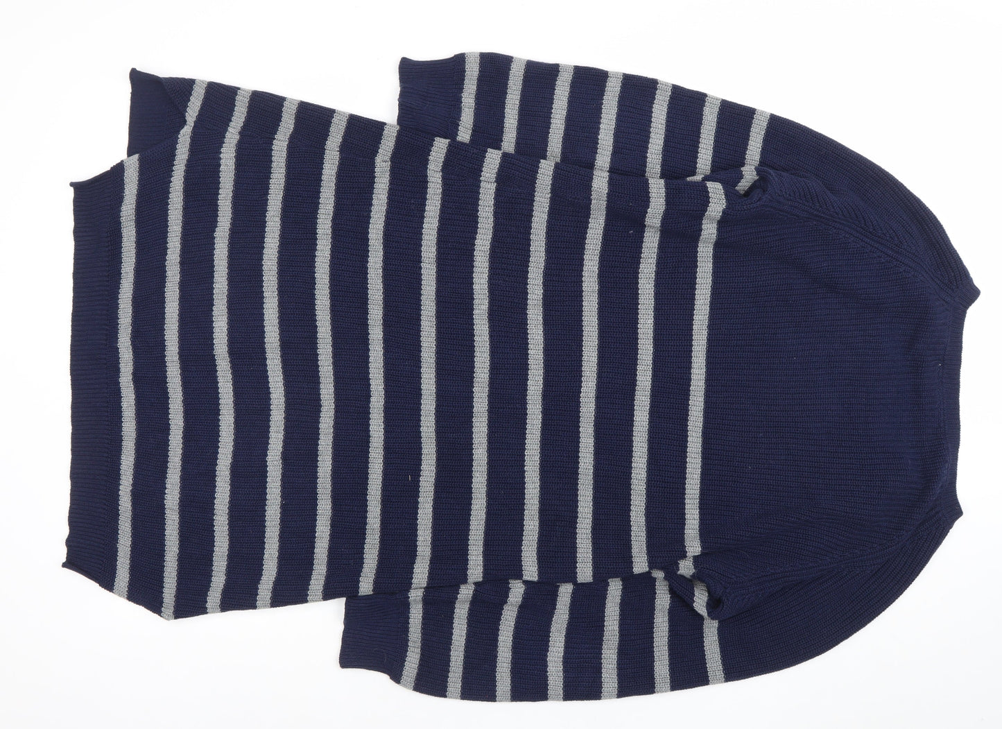 JoJo Maman Bébé Women Blue Striped Cotton Knit Jumper Dress S Maternity