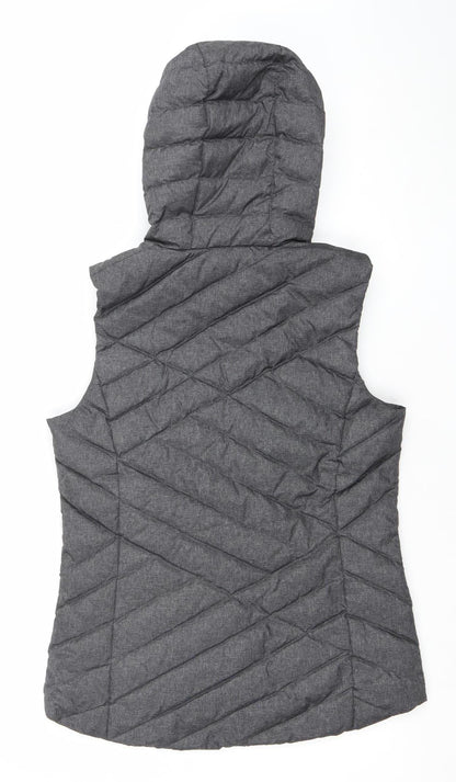 Eddie Bauer Women's Grey XS Down Puffer Hooded Gilet
