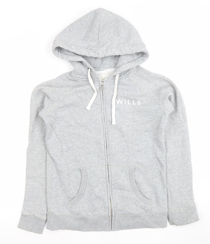 Womens UK Size 10 Jack Wills Grey Full Zip Hoodie