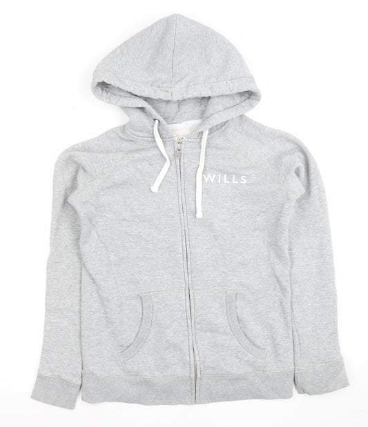 Womens UK Size 10 Jack Wills Grey Full Zip Hoodie