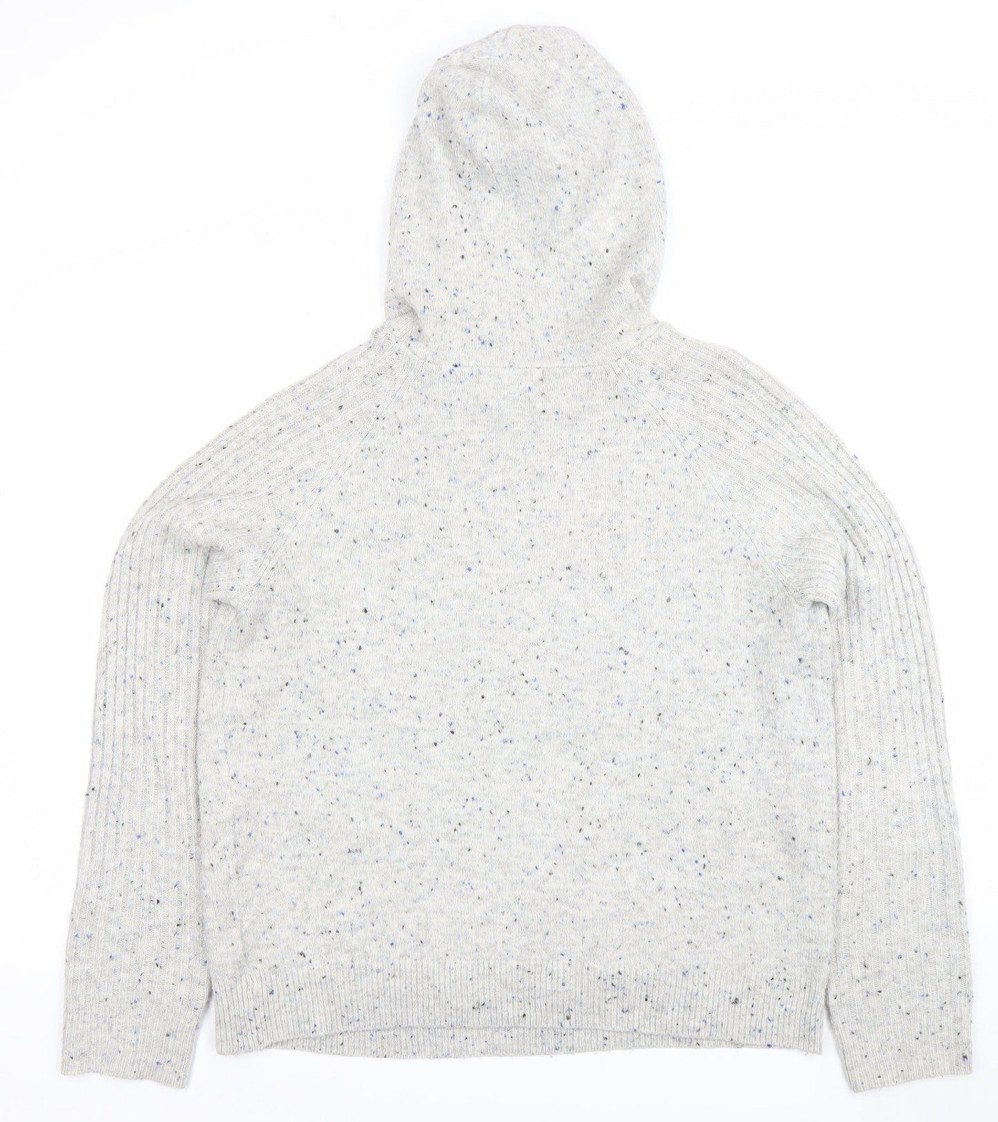 Marks and Spencer Men’s Grey Wool Blend Hooded Pullover Jumper Size M