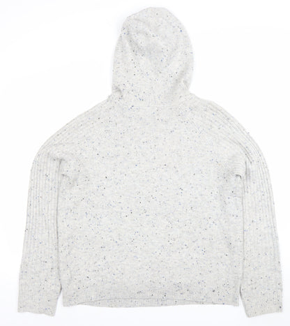 Marks and Spencer Men’s Grey Wool Blend Hooded Pullover Jumper Size M