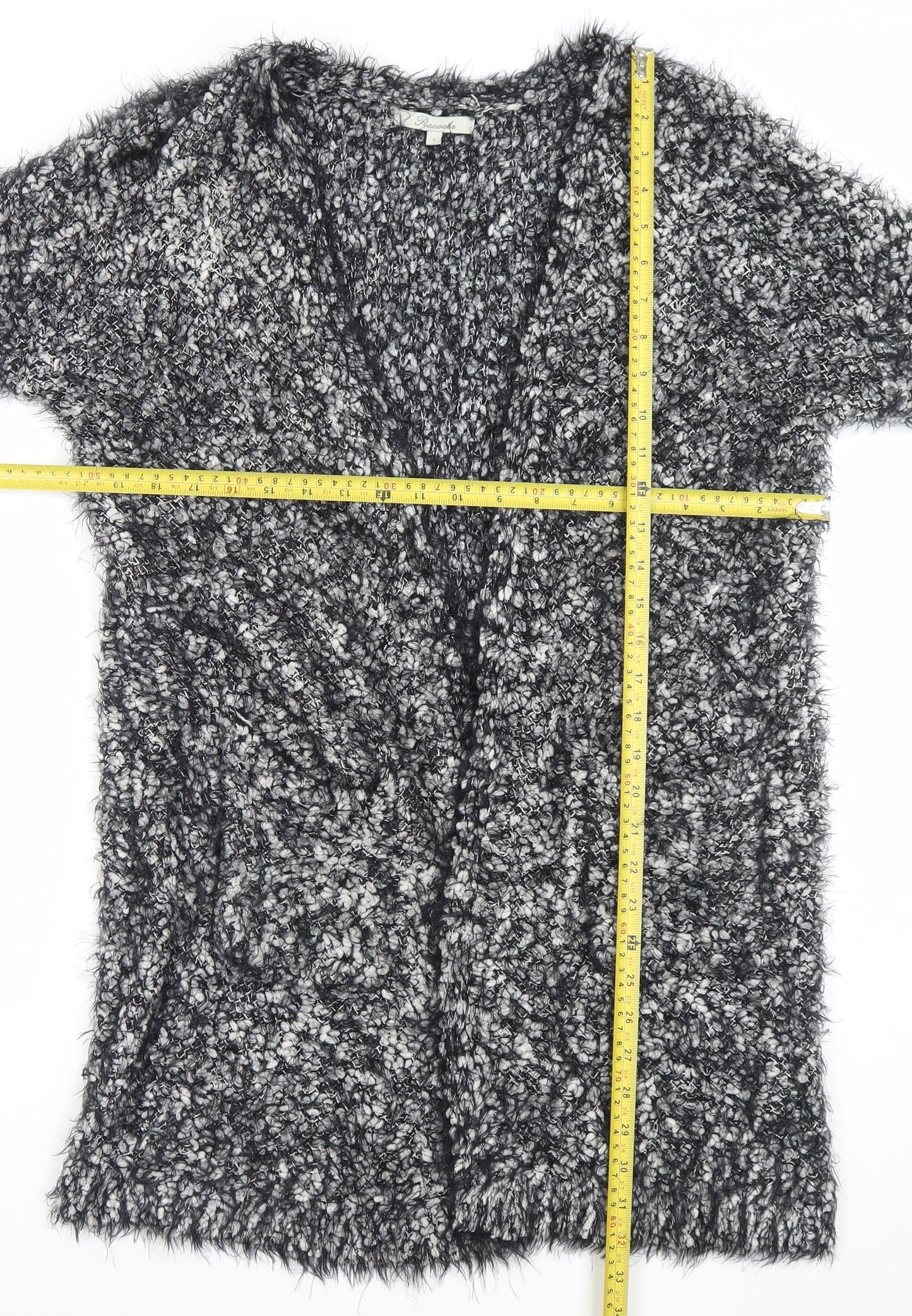 Womens UK Size S Peacocks Grey Cardigan Jumper