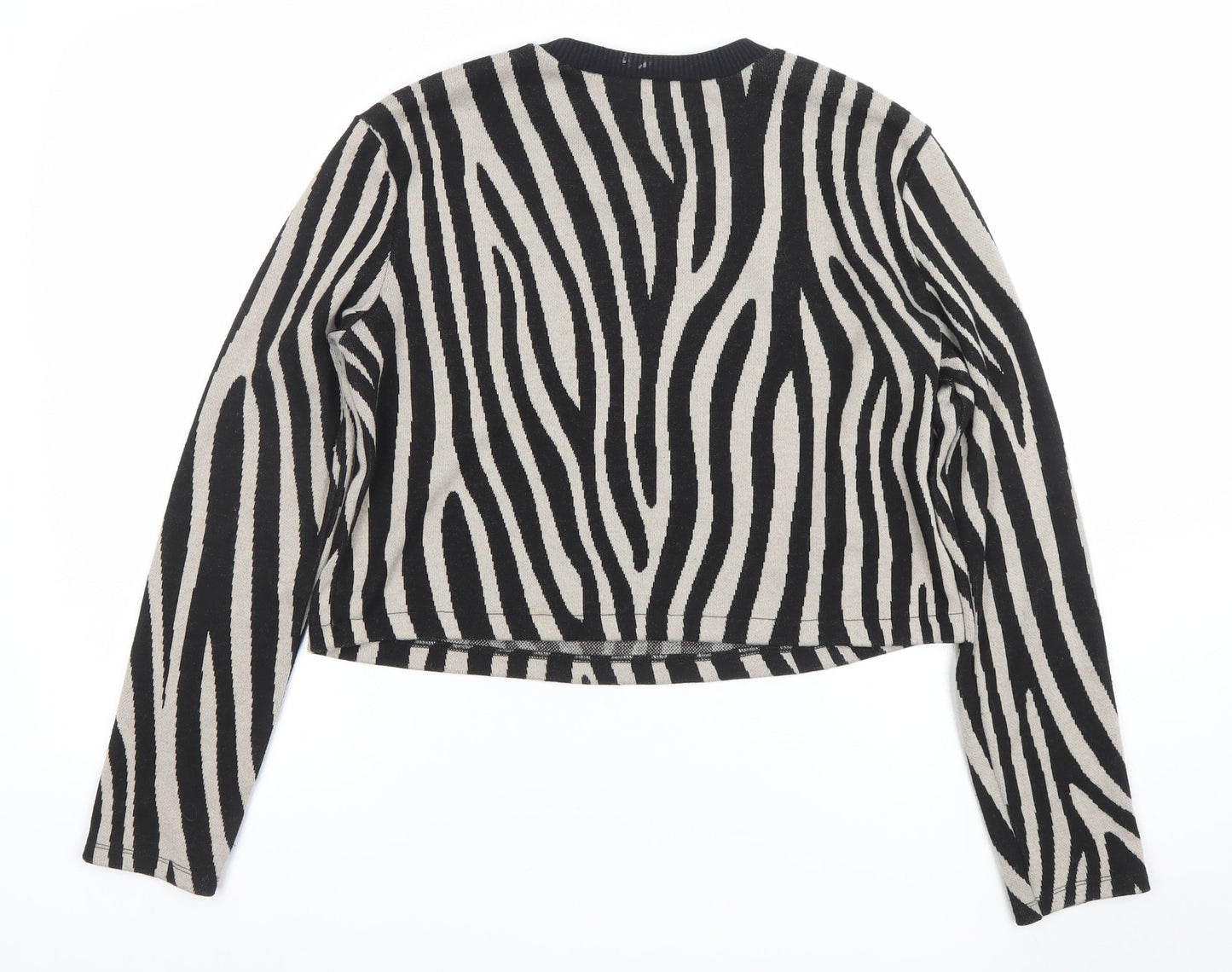 Womens UK Size L Zara Black Cropped T-Shirt