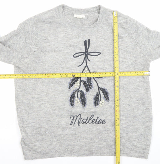 H&M Womens Grey Wool Alpaca Christmas Jumper Size M