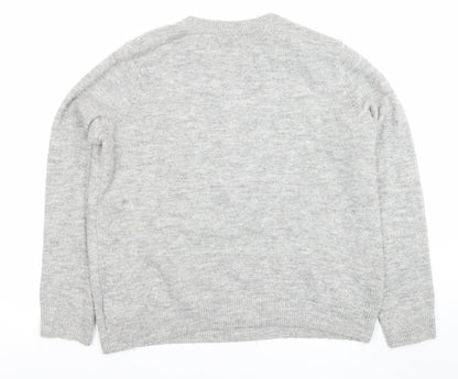 H&M Womens Grey Wool Alpaca Christmas Jumper Size M