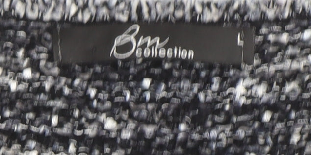 BM Collection Women's Grey Lace Neck Chunky Knit Pullover Jumper L