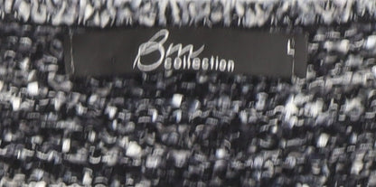 BM Collection Women's Grey Lace Neck Chunky Knit Pullover Jumper L