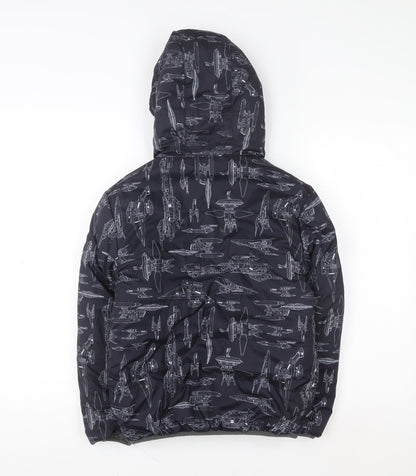 Lacoste Boys Black Star Wars Hooded Puffer Jacket 10 Years Insulated Winter Coat
