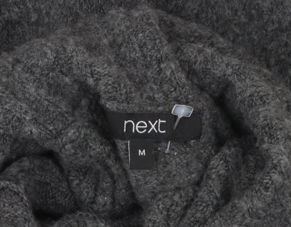 Next Women Grey Jumper Dress Size 14 High Neck Knit Winterwear