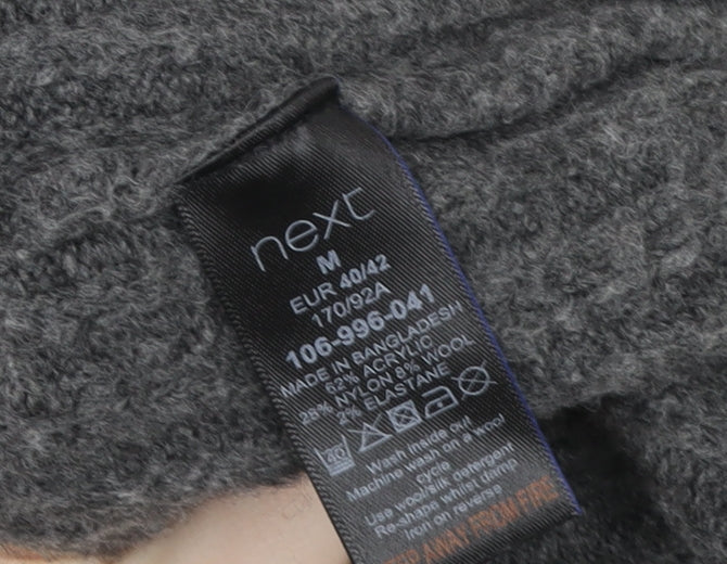 Next Women Grey Jumper Dress Size 14 High Neck Knit Winterwear